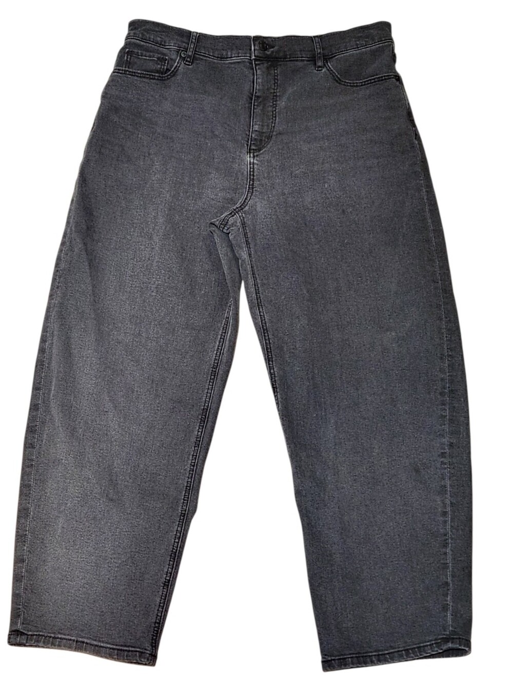 Ann Taylor Loft High Rise Barrel Jeans in Washed Black 10 30
